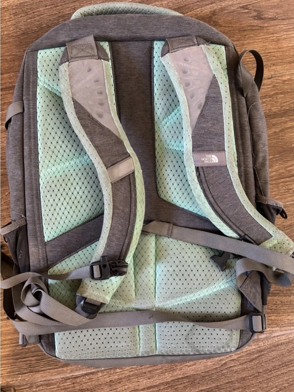 The North Face Recon Backpack Gray Green Laptop Travel School Bag